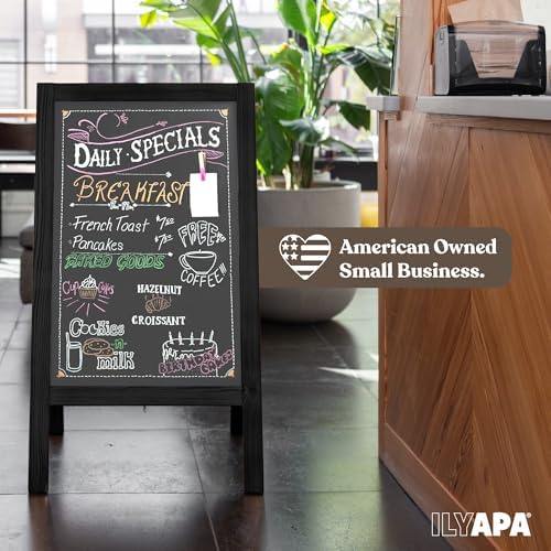 Ilyapa A Frame Chalk Board Easel Sign 40x20 in - Sandwich Signs Outdoor