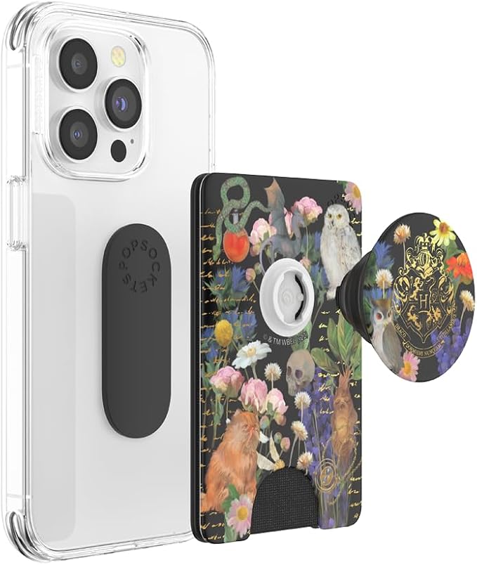 PopSockets Adhesive Phone Wallet with Grip- Hermione Notebook | PopWallet, Holds 3-5 Cards, Swappable Top, Kickstand, Harry Potter, Slytherin, Fun, Cool, Unique