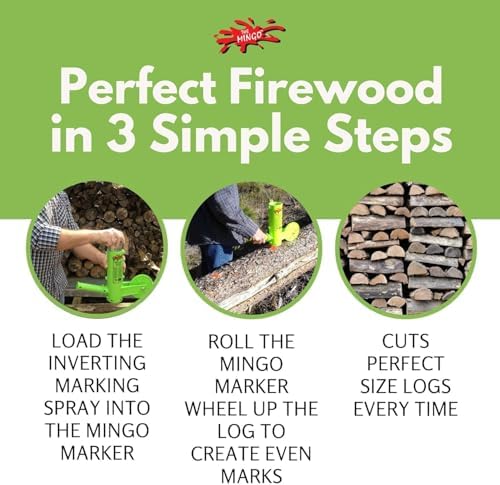 The Mingo Marker Firewood Measuring Tool - Chainsaw Firewood Marking Tool With Marking Wheel - Log Paint Marker -Firewood Measuring Tool For Chainsaw (Mingo Marker With 20" Wheel)