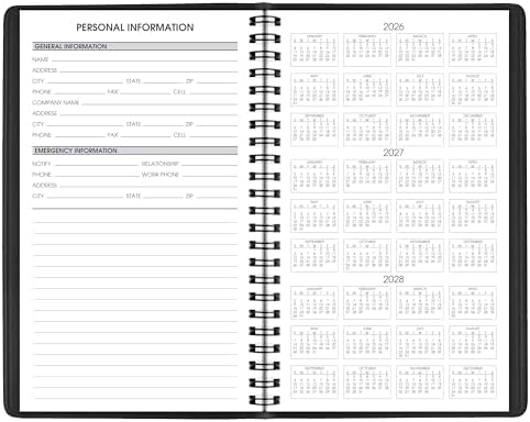 AT-A-GLANCE 2027 Appointment Book Planner, Weekly, 5" x 8", Hourly, Black (700750527)