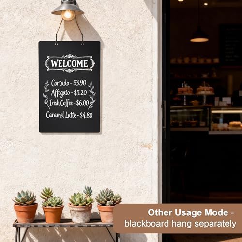 SELEAD Small Chalkboard Words Sign w/Metal Stand, 2 Pack 8”x12”, Rectangle