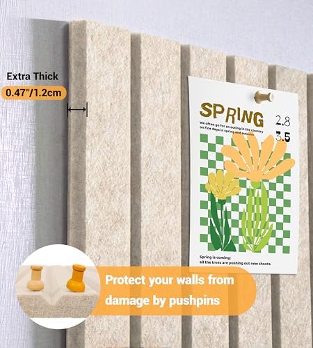 28" x 18" Felt Bulletin Board Tiles 1/2" Thick, Beige