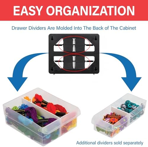 Akro-Mils 16-Drawer Plastic Storage Cabinet, 10.5"W x 6.5"D x 8.5"H, Black