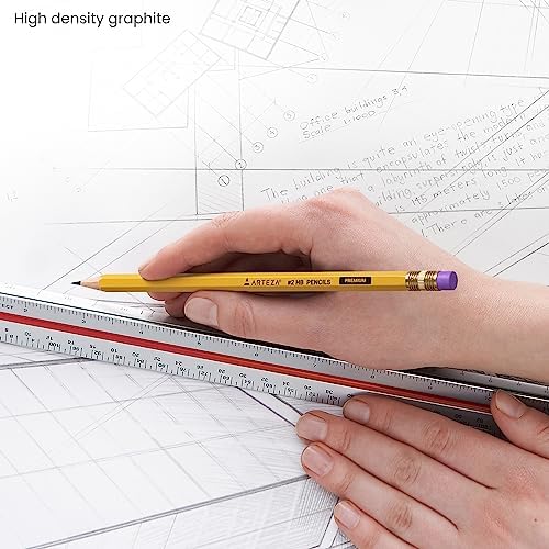 ARTEZA HB Pencils #2, Bulk Pack of 96 – Pre-Sharpened Wood-Cased Graphite, Hexagonal Barrel, Break-Resistant Core for School, Office & Exam Use