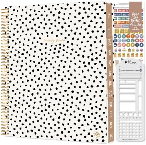 bloom daily planners 2027 Planner for Women (8.5" x 11") - Weekly & Monthly Calendar Year (January to December) Softcover Agenda Book Organizer with Stickers & Stencil - Simply Spotted