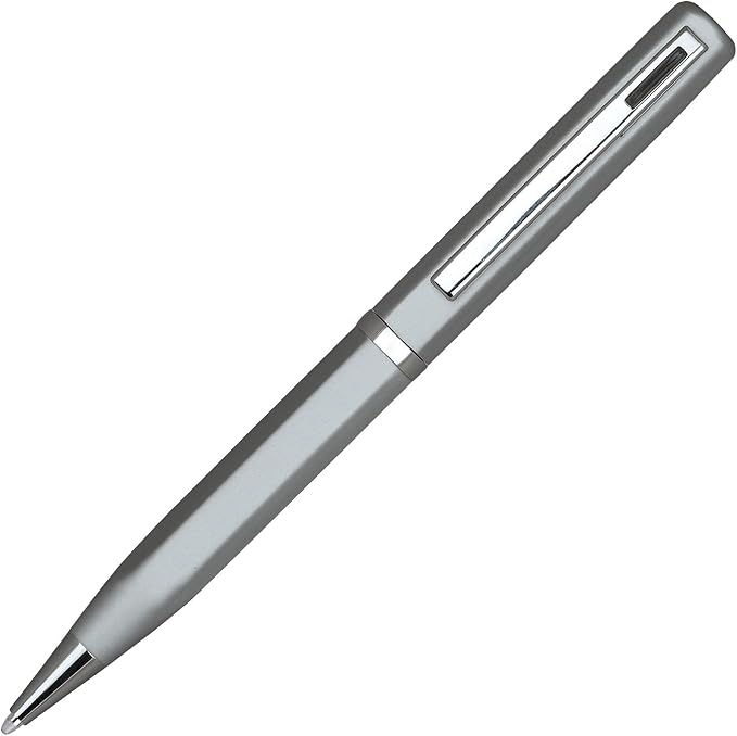 Lanier Licia Ballpoint Pen - Shiny Chrome Ring & Parts with Medium Tip 0.7mm Cross Style Refill (with Accents - White or Black or Pink or Purple)