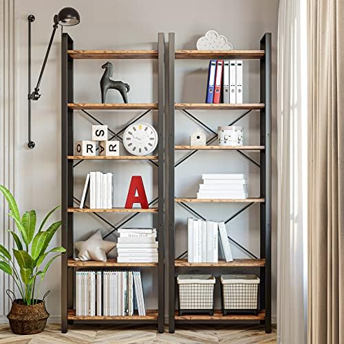IRONCK Bookshelf 6-Tier Ladder Shelf 110lbs Display Shelf