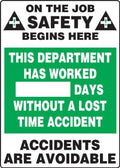AccuformNMC Write-A-Day Dry Erase Safety Scoreboard Sign