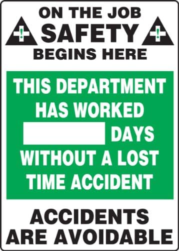 AccuformNMC Write-A-Day Dry Erase Safety Scoreboard Sign