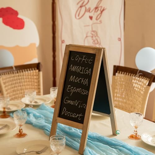 Vintiquewise 19-inch Wooden A-Frame Chalkboard Sign Double-Sided Menu Board Easel for Restaurant Cafe Bar Coffee Shop Bakery Wedding Party Home Business Kitchen Countertop & Tabletop Display, Large