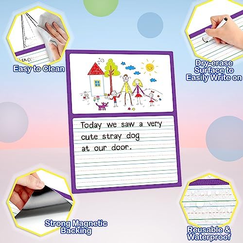 Aizweb Giant Magnetic Draw & Write Paper,Dry Erase Handwriting Lined for Classroom Whiteboard Accessories, Writing Chart Paper Teacher Must Have Homeschool Teaching Supplies,Teacher Essential