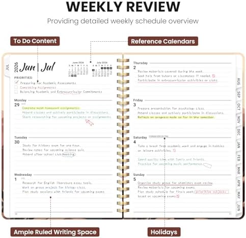 ZOTIA Planner 2026-2027 Jul 2026-Jun 2027 Academic Monthly & Weekly Planner