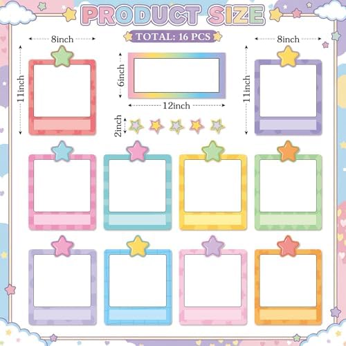 16 Pcs Magnetic Write Wipe Organization Chart, Stars