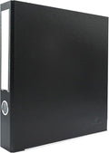 3-Ring Premium Round-Ring Binder - Black, 2" Spine, by Bindertek | 275 Sheet Capacity, 1.5" Round Rings, Linen-Textured Covers, Steel Reinforced Edges, Spine Label Included