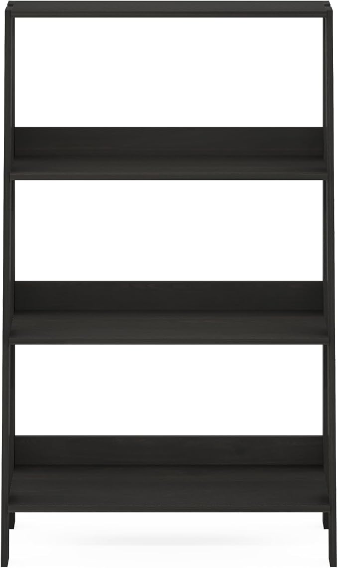 Furinno Ladder 4-Tier Book Shelf, Open Frame Ladder Shelf, Espresso | 10.9 x 23.6 x 38.4, Bookcase, Standing Display Storage Shelves, Storage Rack, for Organization, Living Room, Home Office