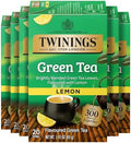 Twinings Green Tea with Lemon Caffeinated Tea Bags, 20 CT Box (6 Pack)