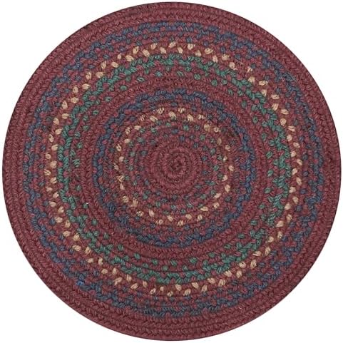 Homespice Jamestown Braided Placemats for Country Decor, Round 15" Set of 2