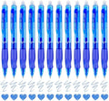USUAL Retractable Erasable Pens 12 Blue Erasable Gel Pen 0.5mm Erasable Gel Pens Black Make Mistakes Disappear Smooth Writing Pen Office Back-to-School Supplies (Blue)