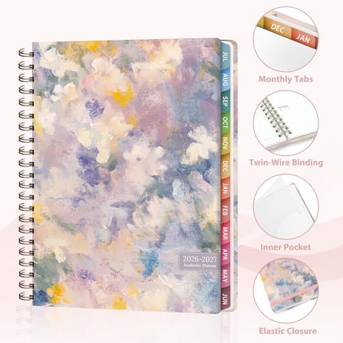 Planner 2026-2027, Weekly and Monthly Academic Planner, July 2026 - June 2027, Hardcover Calendar Agenda Book for School Year Planning, School Supplies for Teacher and Student, Letter Size(8.5'' x 11'')