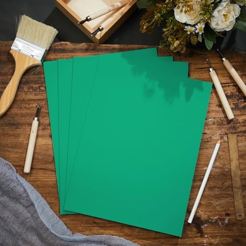 Yeaqee 8 Pcs 9 x 12 Inch Linoleum Blocks for Printmaking, Green