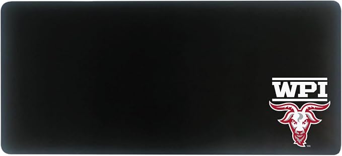 Worcester Polytechnic Institute Classic Cloth Desk Mat, Durable Office Supplies, Non-Slip Base, Responsive Desk Pad with Smooth Cloth Surface, Black