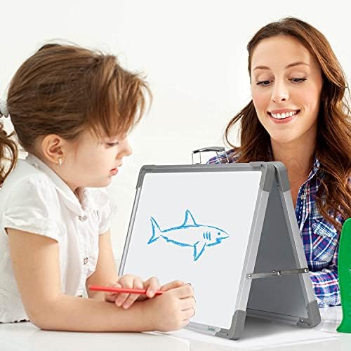 Dry Erase Board 16x12 Double Sided Magnetic Small Whiteboard with Stand