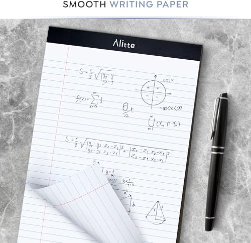 Alitte Legal Notepads 8.5 x 11, Pack of 12 - Perforated Wide Ruled Writing Pad - Premium Thick Paper, No Ink Bleeding - Blank Legal Pads For Home, Office, School, Business - 50 Sheets Per Notebook