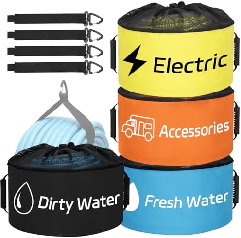 Nilight 4 Pack RV Hose Storage Bag, Waterproof Utility Organizer