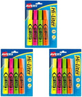 AVERY Hi-Liter Desk-Style Highlighters, Smear Safe Ink, Chisel Tip, 4 Assorted Color Highlighters (24063), (Pack of 3)