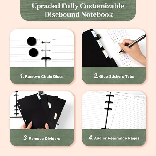 Yoment Discbound Lined Refills for 8.58 x 11 Hardcover Notebook, Spiral Journal Notebook for Office Work Meeting Planner, for School Students Class Notes, Large