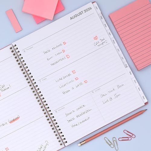 Blue Sky 2026-2027 Weekly & Monthly Academic Planner, 8.5"x11", Dusty Rose