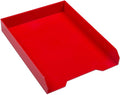 JAM PAPER Stackable Paper Trays - Red - Desktop Document, Letter, & File Organizer Tray - Sold Individually