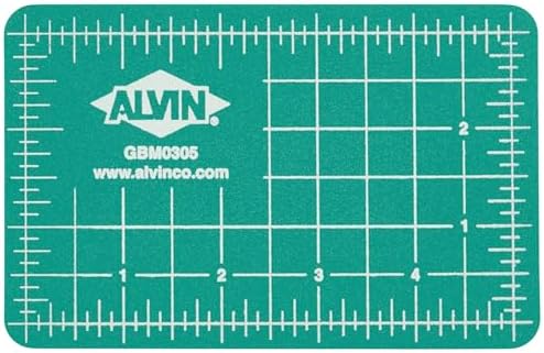 ALVIN GBM Self-Healing Cutting Mat 3.5 x 5 inch | Double-Sided Green/Black | 5-Layer Gridded Surface for Arts, Crafts and Sewing - Model GBM0305