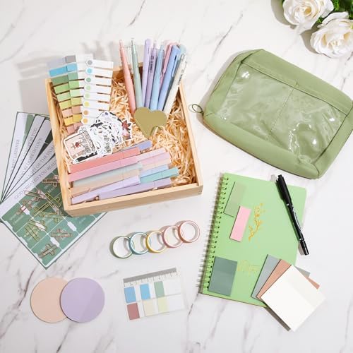 Jutom 110 Pcs Bible Journaling Supplies Bible Study Kit,Green