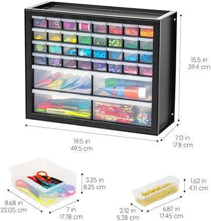 IRIS USA 36-Drawer Storage Cabinet, Garage Tool Screws, Made in USA, Black
