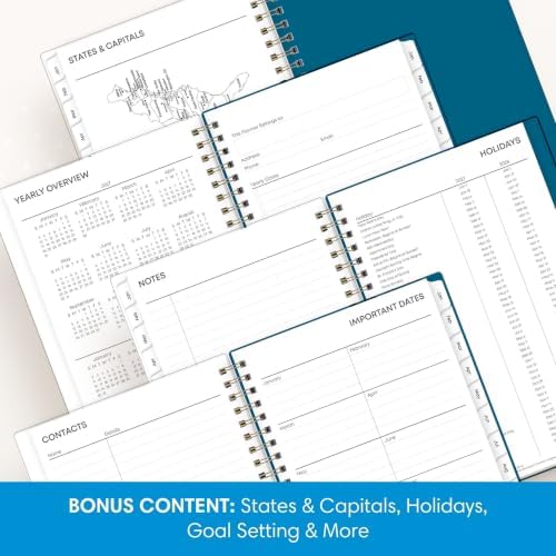 Blue Sky 2027 Weekly & Monthly Planner Calendar, 5"x8", Bakah Blue