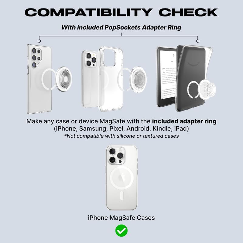 PopSockets Phone Grip for MagSafe, Magnetic Holder- Rosso