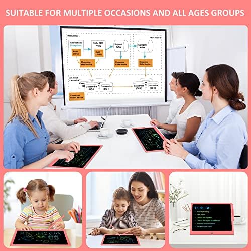 15 Inch LCD Writing Tablet, Colorful Doodle Board Drawing Pads, Educational Birthday Gift Toys for 3-6 Years Old Kids Toddler (Pink)