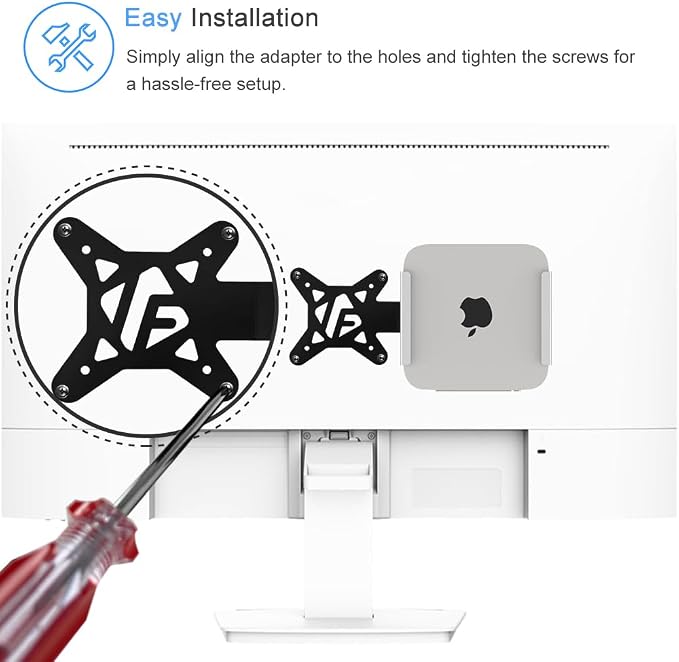 IFCASE Universal Back of Monitor, Monitor Arm Extension Metal VESA Mount Adapter Extender Plate for Mini PC CPU Computer Compatible with Intel NUC (Black)