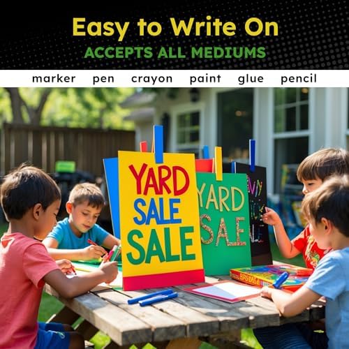 Hygloss Colored Poster Board 11 x 14, 100 Pack, Assorted Standard Colors