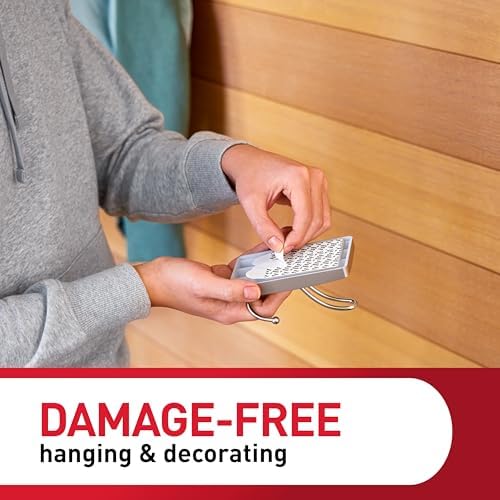 Command X-Large Satin Nickel Triple Hook,1 Hook,3 Strips,Damage-Free Hanging with Adhesive Strips,No Tools Wall-Hook for Hanging Decorations in Living Spaces,(Pack of 8)