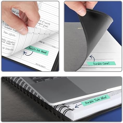 AT-A-GLANCE 2027 Appointment Book Planner, Weekly, 13-Month Jan-Jan, 7" x 8.75", Quarter-Hourly, Black (709510527)