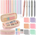 Aesthetic School Supplies Pen Highlighter - Bible Writing Correction Set | 27 Pcs Cute Stationery Set Bible Note Taking Supplies Aesthetic Highlighter Pencil Case Bag Study Supplies for School College