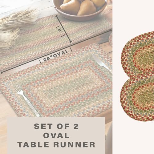 Homespice Azalea Jute Braided Table Runner, Oval 8x28 Set of 2