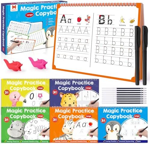 Magic Grooved Writing Practice for Kids 3-8, Grooved Handwriting Workbook