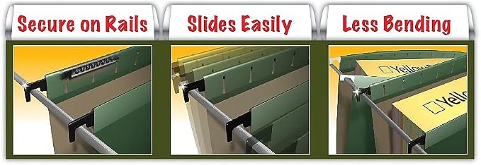 Pendaflex SureHook Reinforced Hanging Folders, Letter Size - Sheets, Blue, 20 per Box (6152 1/5 BLU), 13 x 2.81 x 9.56 inches