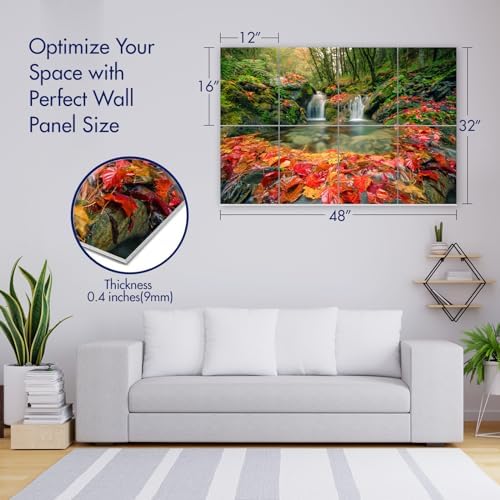 PINWELIFE® Masterpiece Acoustic Art Panels, 8-Pack 12"×16" Sound Absorbing Panels, Decorative Acoustic Wall Art, Noise and Echo Cancelling for Home Studio/Office, Nano Tape Included