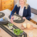 Homespice Manchester Jute Braided Table Runner, Oval 8x28 Set of 2