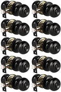 KNOBWELL 10 Pack Privacy Door Knobs with Lock for Bedroom or Bathroom Black Door Knobs Interior, Privacy Function Keyless Door Knob Handle Locksets