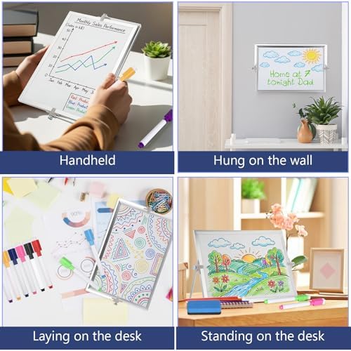 AmazingSpark 3 Pcs Small Dry Erase White Board with Stand 6 x 8'', White
